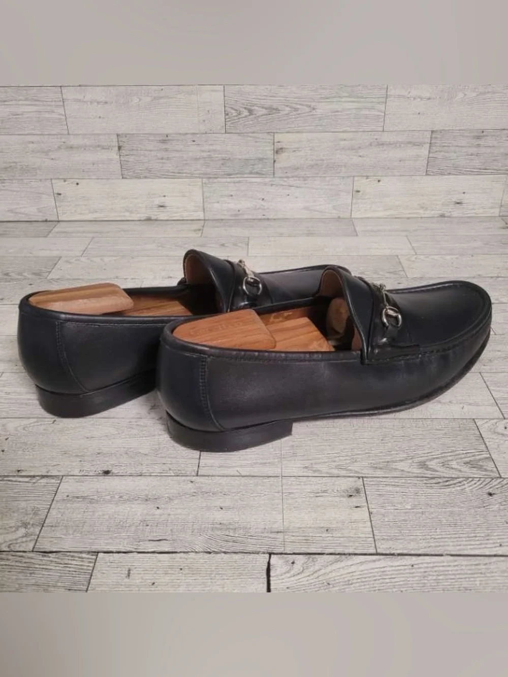 Men's Allen Edmonds Verona Black Leather Horse Bit Loafers Size 10 Italy Made